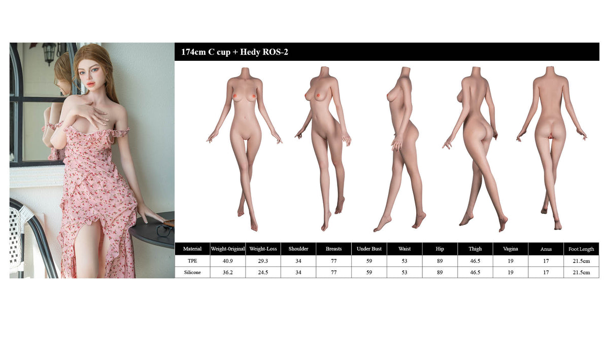 Hedija seksa lelle (Starpery 174 cm C-kauss TPE + silikons)