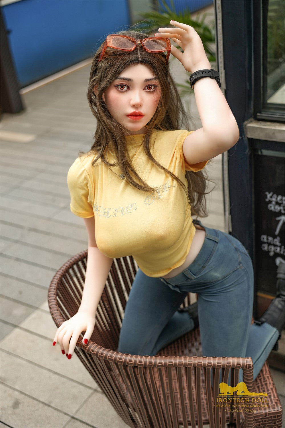 Eilīna seksa lelle (Irontech Doll 159 cm G-Cup S40 TPE+silikons)