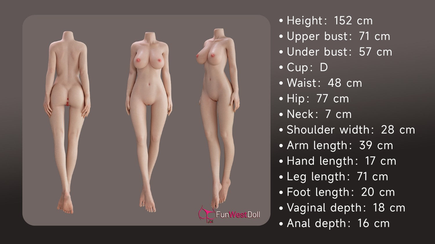 Seksa lelle Nika (FunWest Doll 152 cm D-Cup #053S silikons)