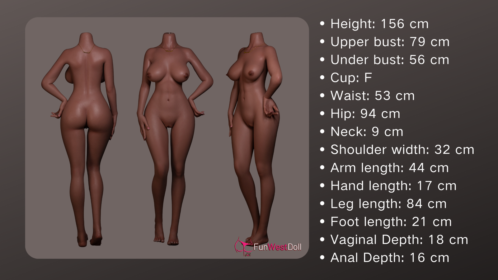 Bella seksa lelle (FunWest Doll 156 cm F-kauss #037S silikons)