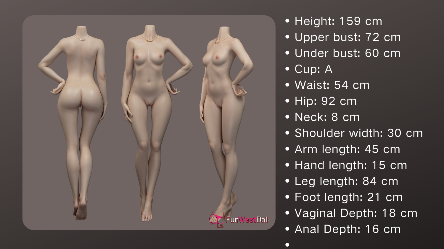 Eimija seksa lelle (FunWest Doll 159 cm A-kauss #041S silikons)