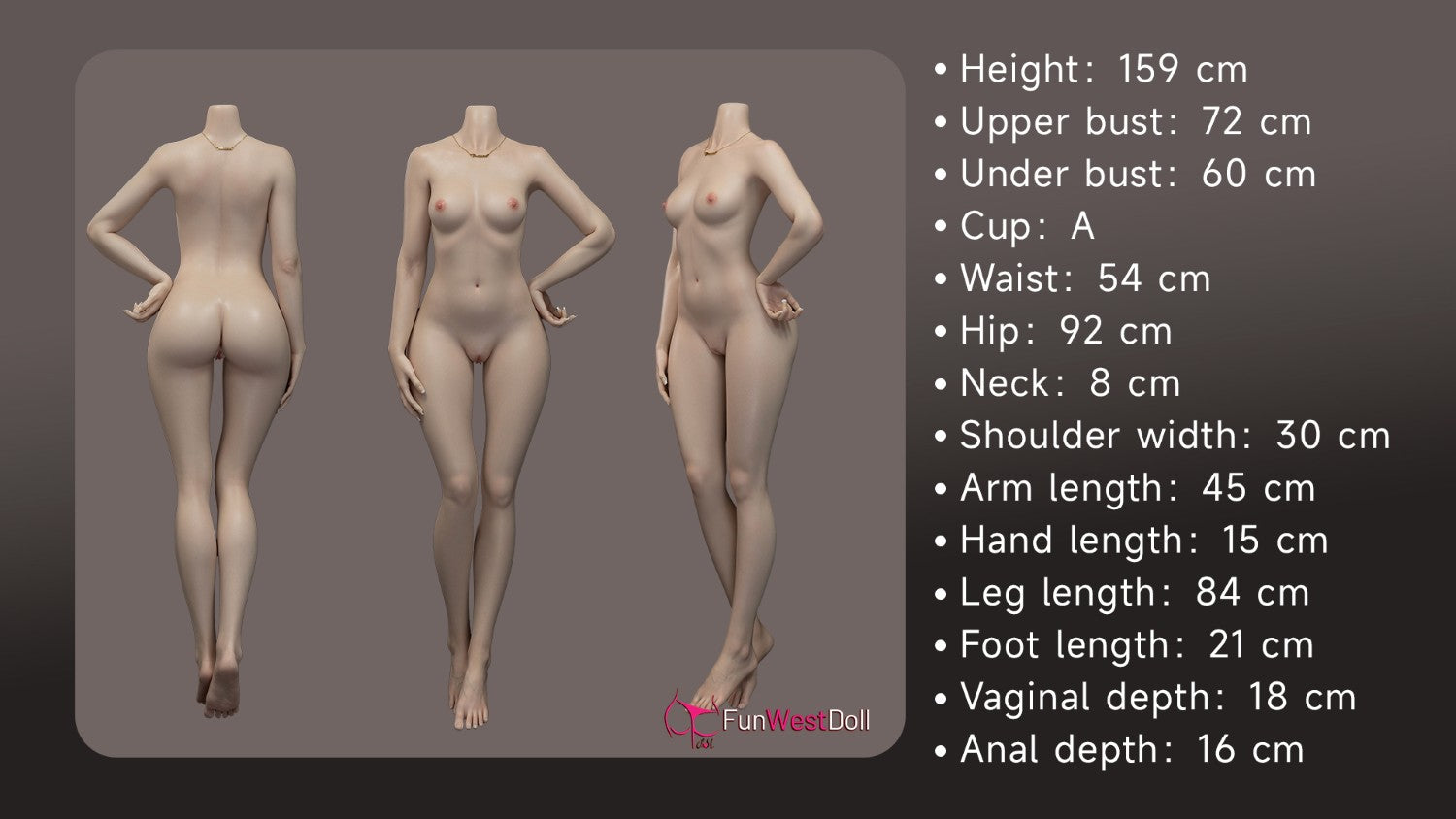 Seksa lelle Nika (FunWest Doll 159 cm A-kauss #053S RST silikons)