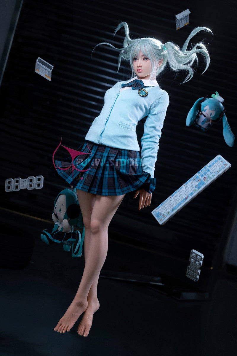 Hatsune Miko seksa lelle (FunWest Doll 159 cm A-Cus #041S silikons)