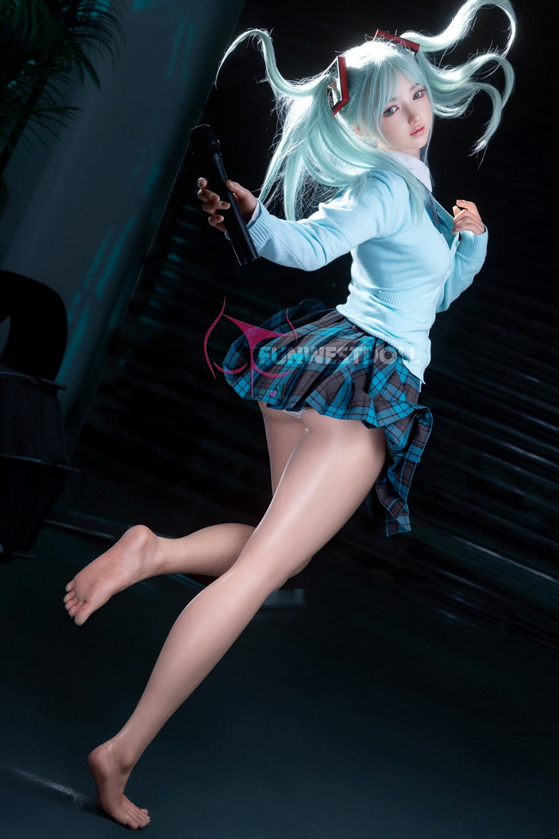Hatsune Miko seksa lelle (FunWest Doll 159 cm A-Cus #041S silikons)