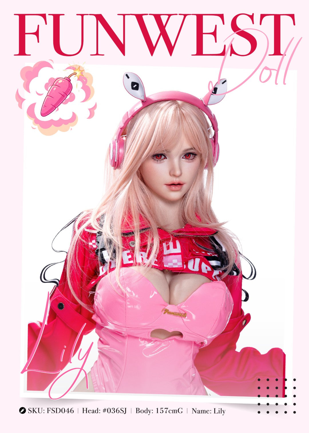 Lilija seksa lelle (FunWest Doll 157 cm G-kauss #036SJ RST silikons)