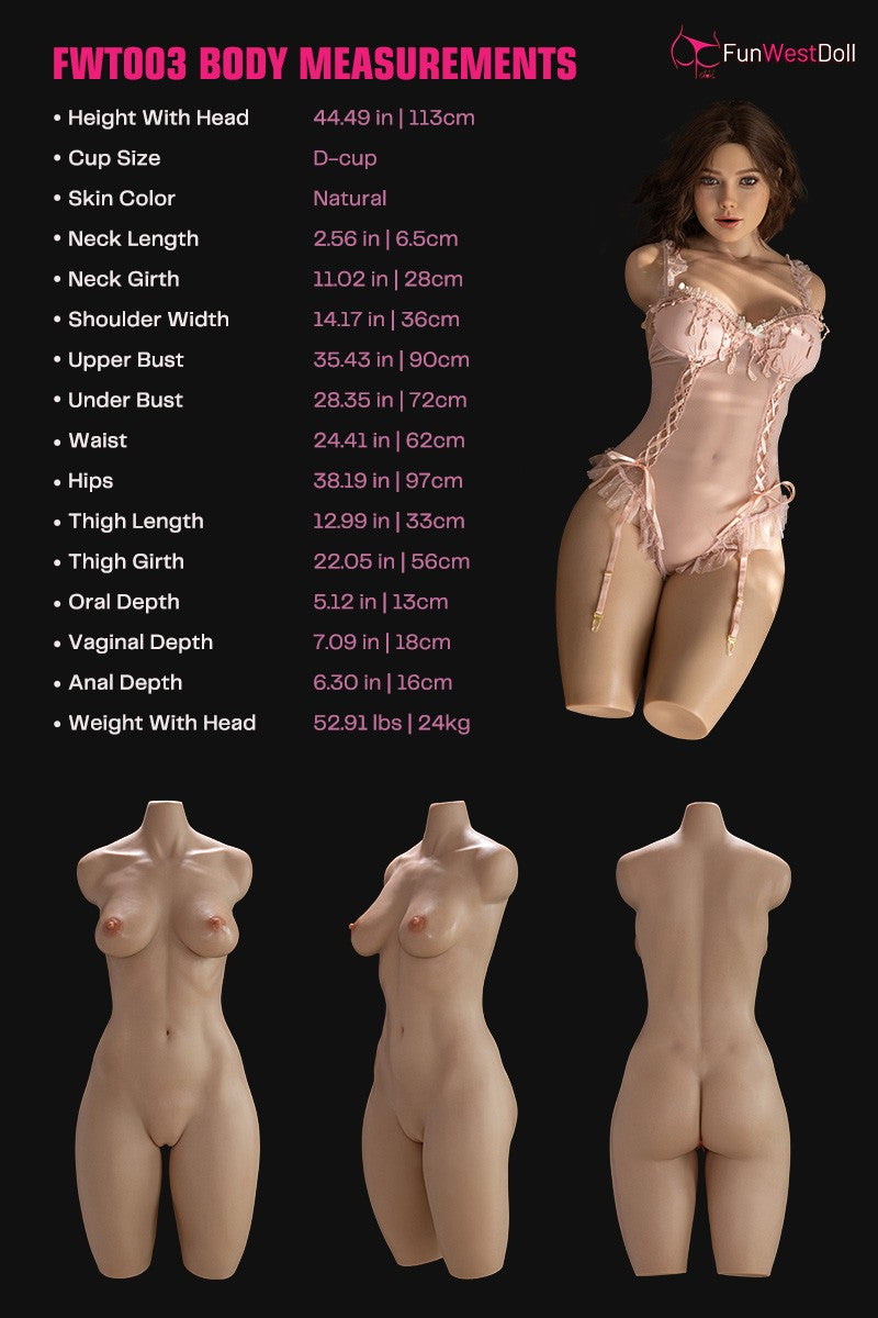 Seksa lelle Rose Torso (FunWest Doll 113 cm D-Cup #043SJ Silicone)
