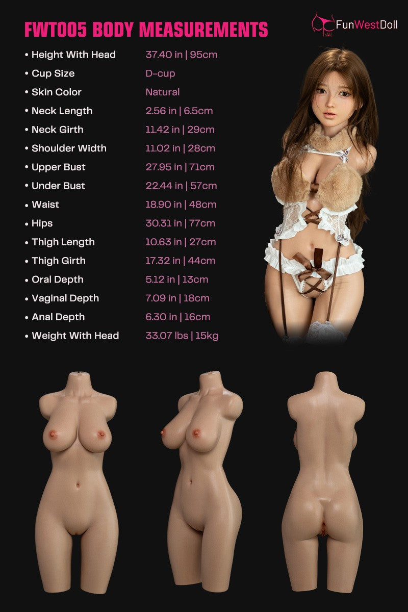 Seksa lelle Eimija Torso (FunWest Doll 95 cm D-Cup #041SJ silikons)
