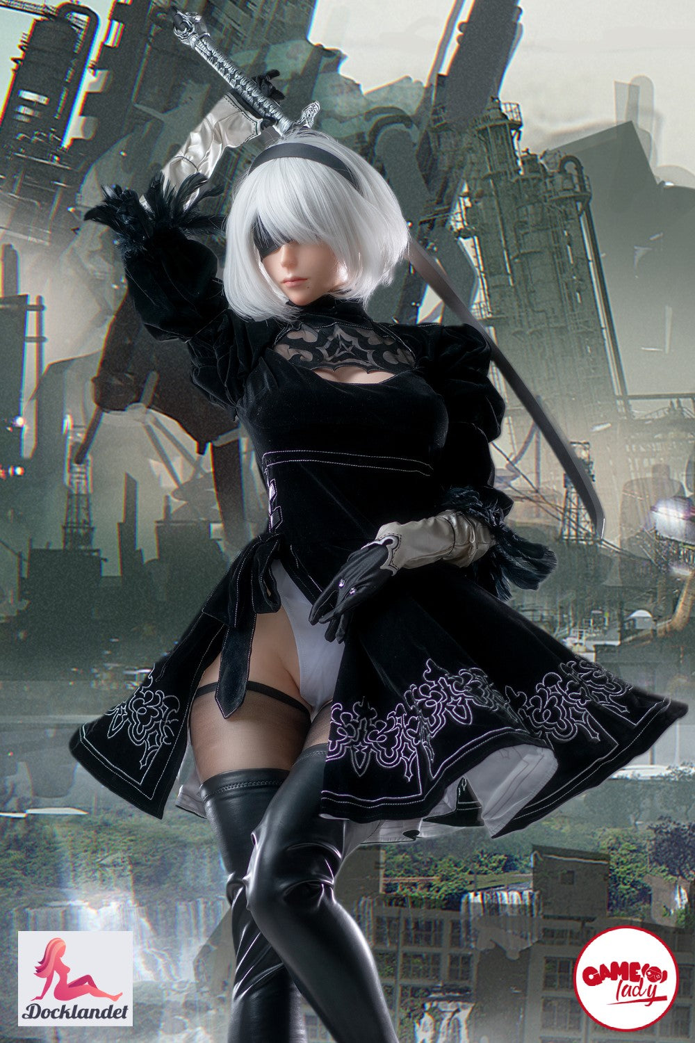 Seksa lelle Yorha 2B (Game Lady 171 cm E-Cup Nr. 18 silikona)