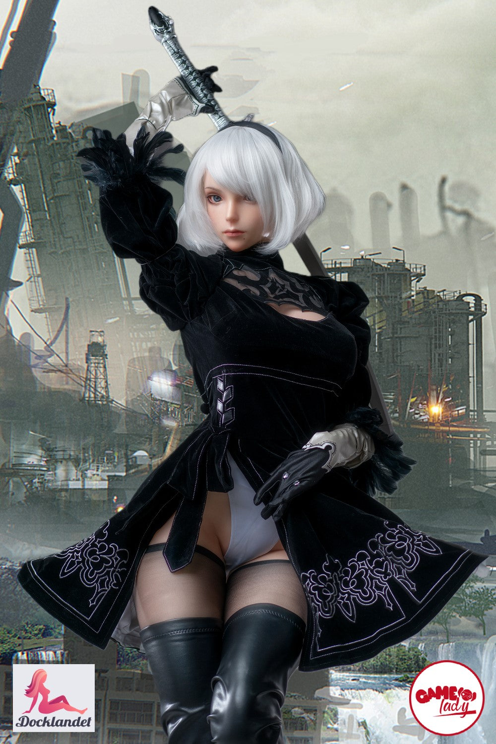 Seksa lelle Yorha 2B (Game Lady 171 cm E-Cup Nr. 18 silikona)