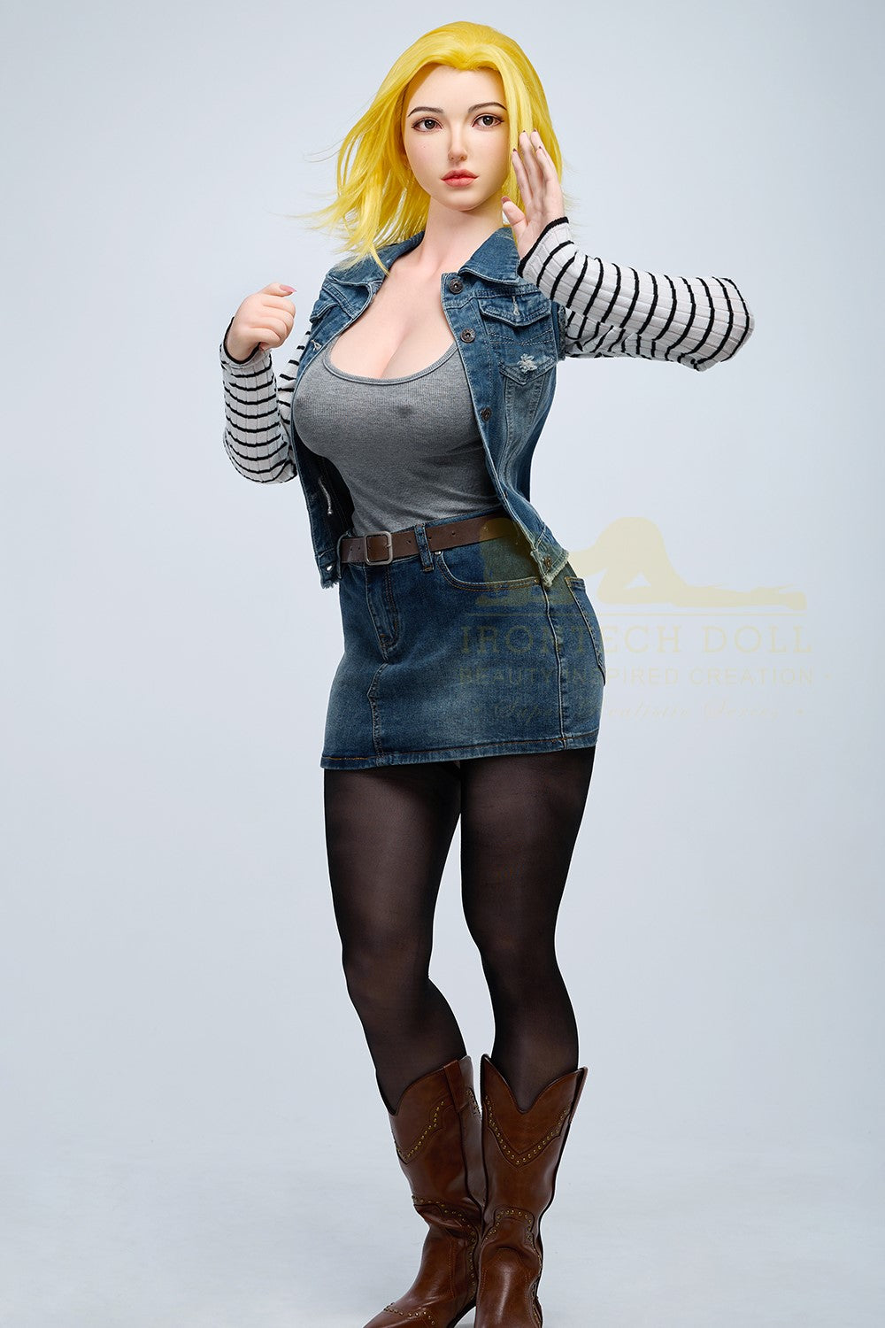 Joline Android 18 seksa lelle (Irontech Doll 159 cm G-Cup S41 silikons)