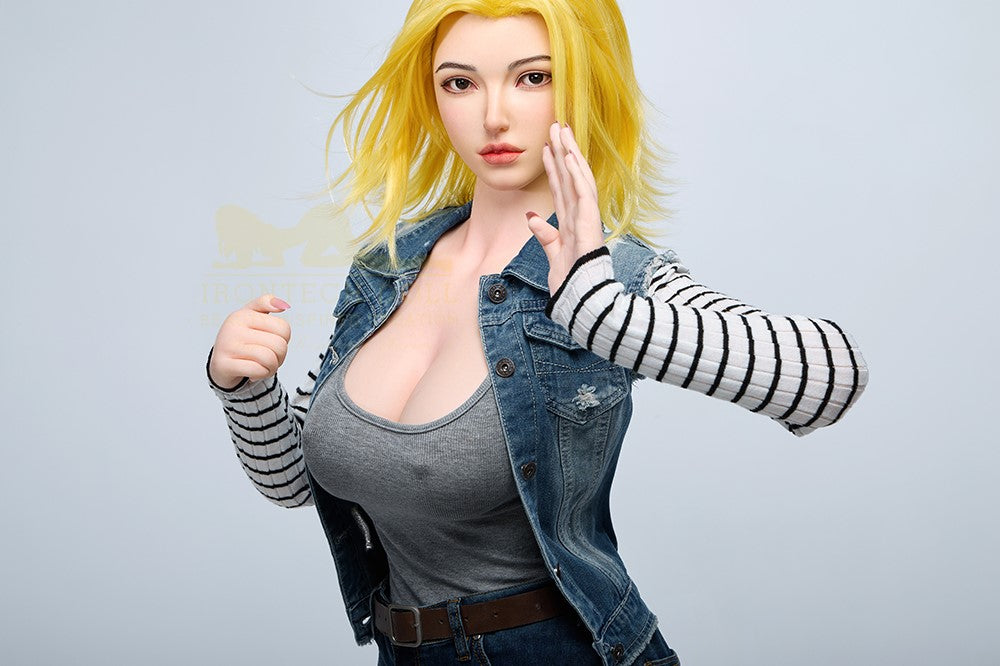 Joline Android 18 seksa lelle (Irontech Doll 159 cm G-Cup S41 silikons)