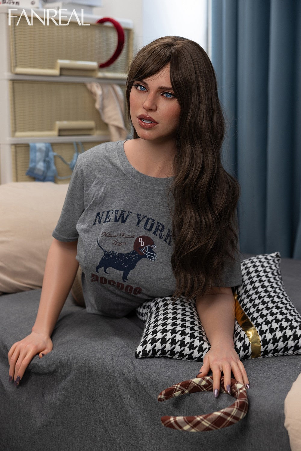 Džīnas torso seksa lelle (FanReal Doll 95 cm G-kausa silikons)