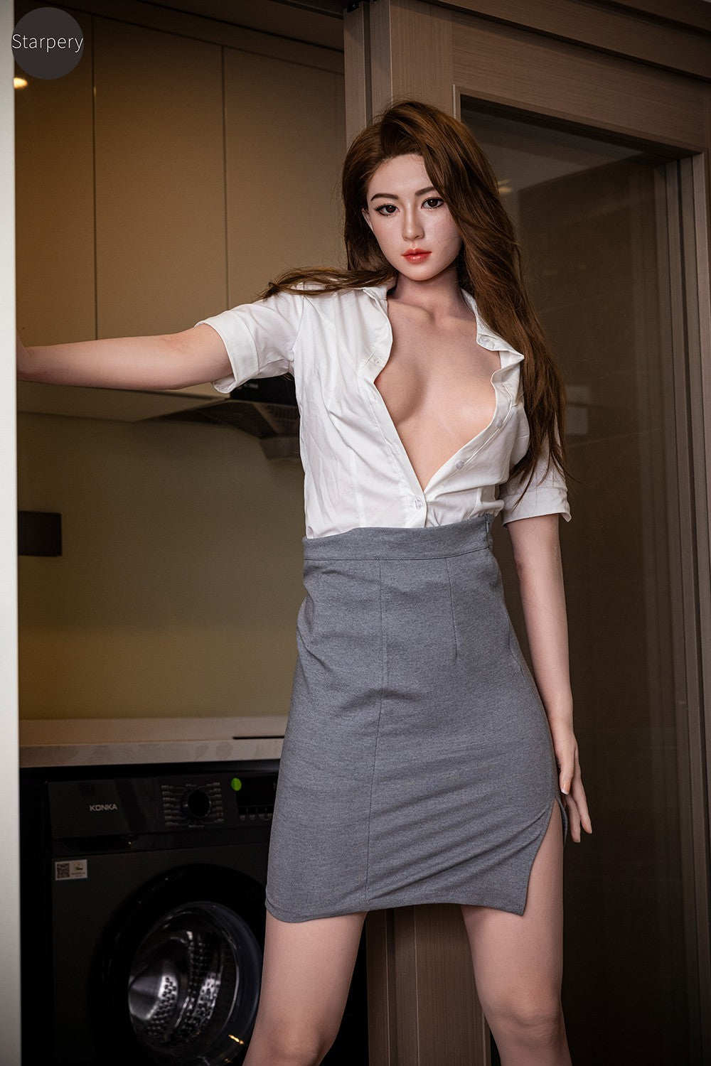 Jujanas seksa lelle (Starpery 176 cm C-kauss TPE + silikons)