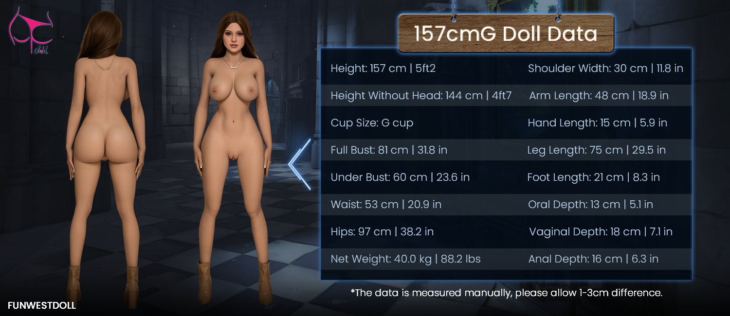 Rožu seksa lelle (FunWest Doll 157 cm G-Cup #043 TPE)