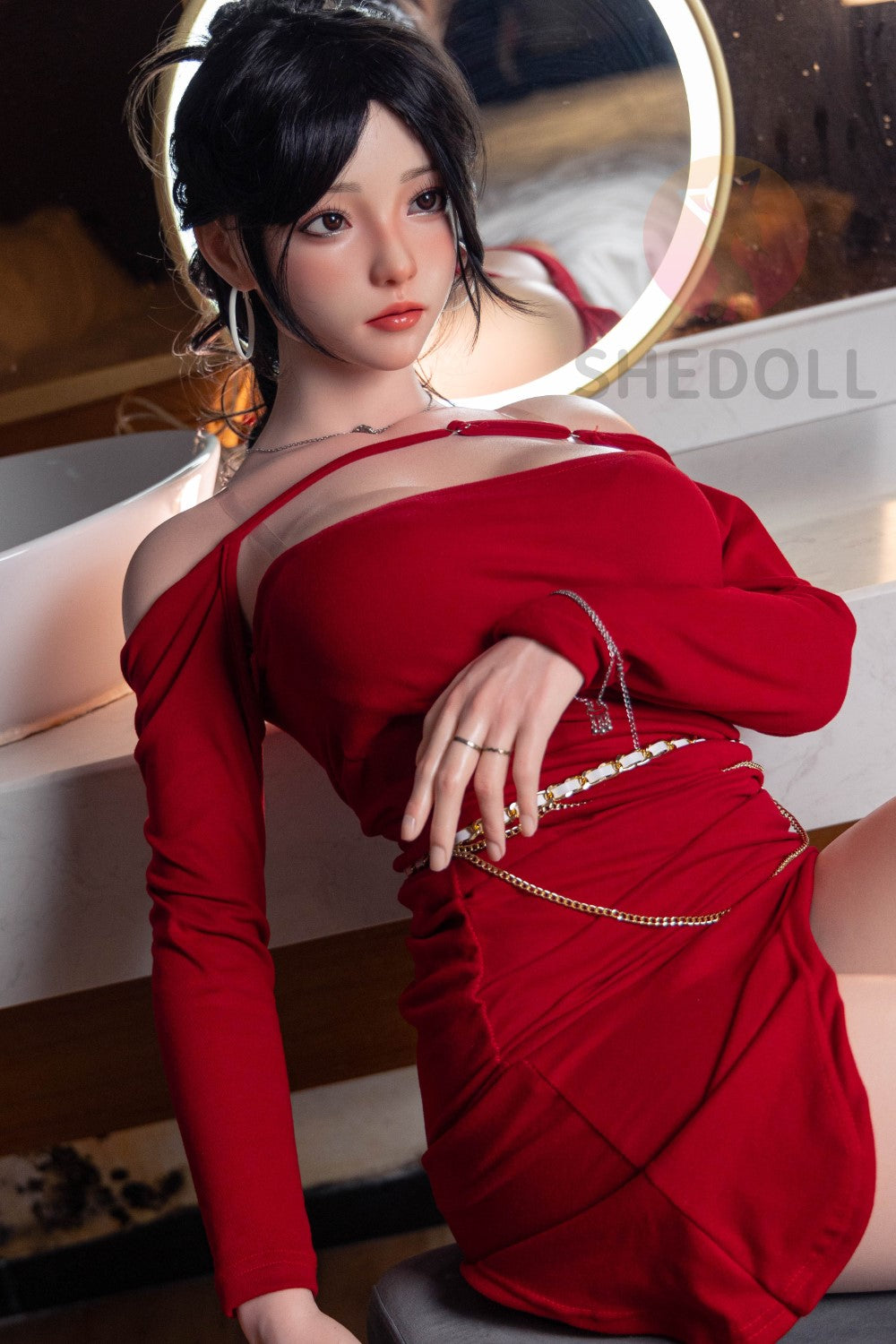 Rožu seksa lelle (SHEDOLL 165 cm E-Cus #SH051 2.0 Silikona)