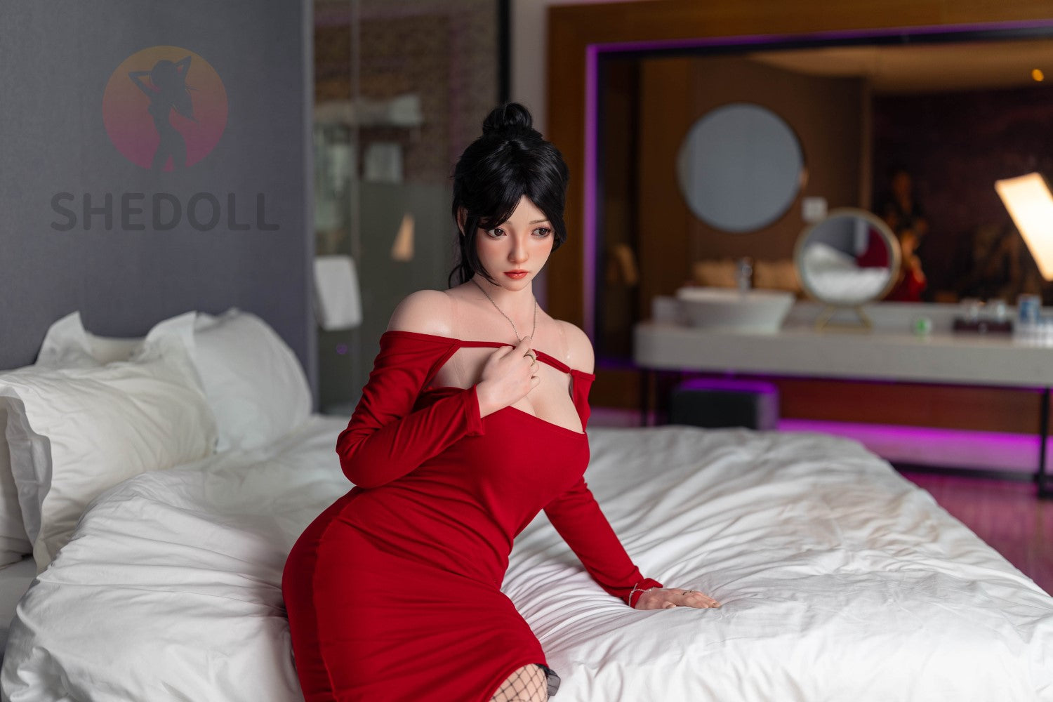 Rožu seksa lelle (SHEDOLL 165 cm E-Cus #SH051 2.0 Silikona)
