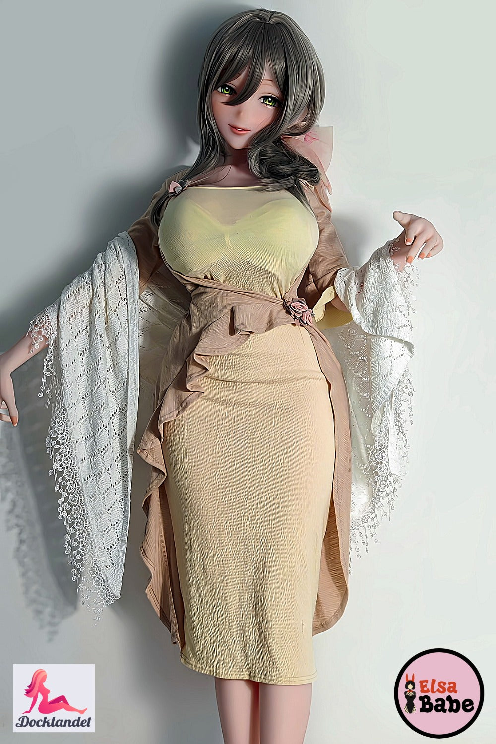 Aono Asuka Elsa Babe 163 cm gara anime seksa lelle ar sirmiem matiem un zaļām acīm