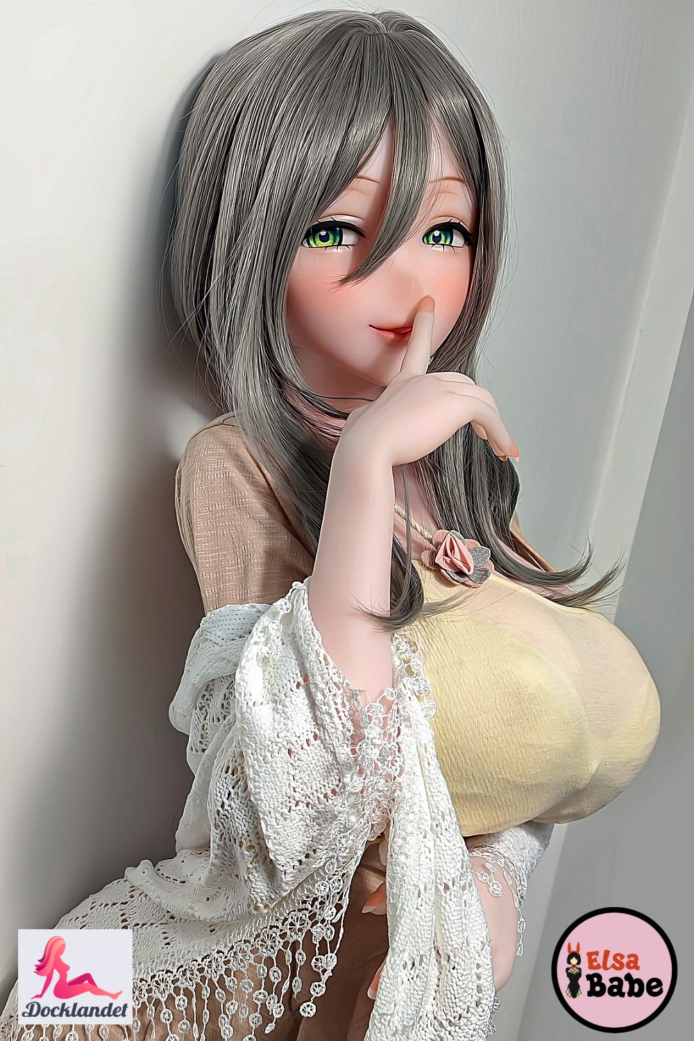 Aono Asuka Elsa Babe 163 cm gara anime seksa lelle ar sirmiem matiem un zaļām acīm
