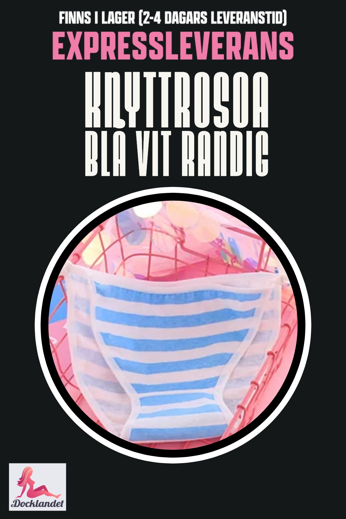 Kaklasaites roze seksa lellei (rozā/zili balta, svītraina)