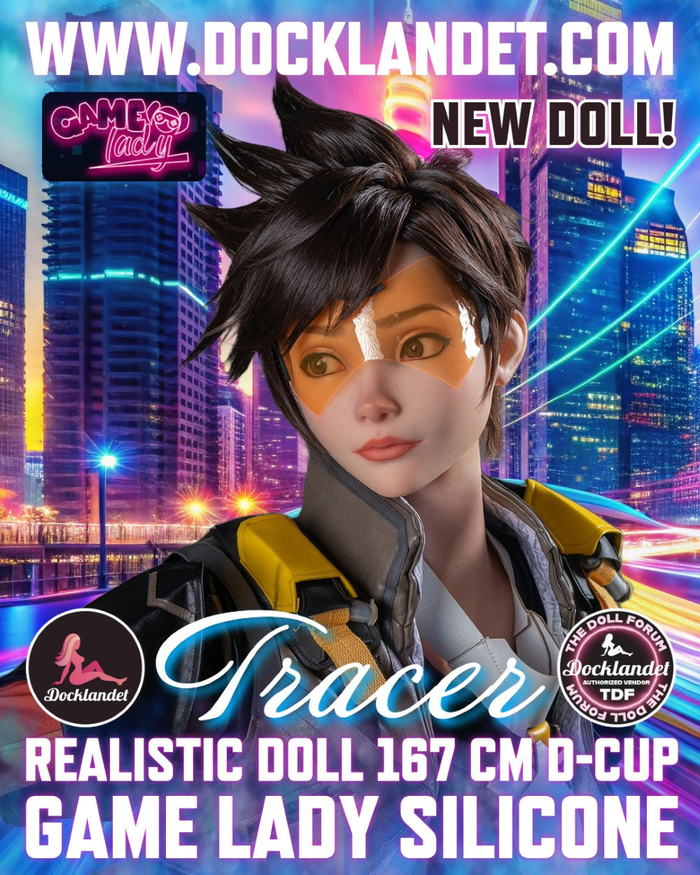Tracer Sex Doll (Game Lady 167cm D-Cup Nr.29-1 silikons)