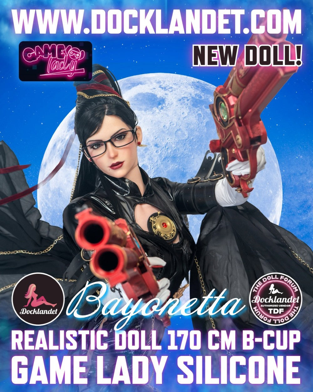 Seksa lelle Bayonetta (Game Lady 170 cm B-Cup Nr. 32-1 silikons)