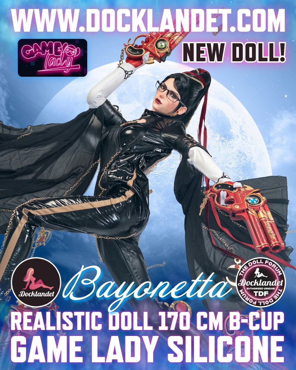 Seksa lelle Bayonetta (Game Lady 170 cm B-Cup Nr. 32-1 silikons)