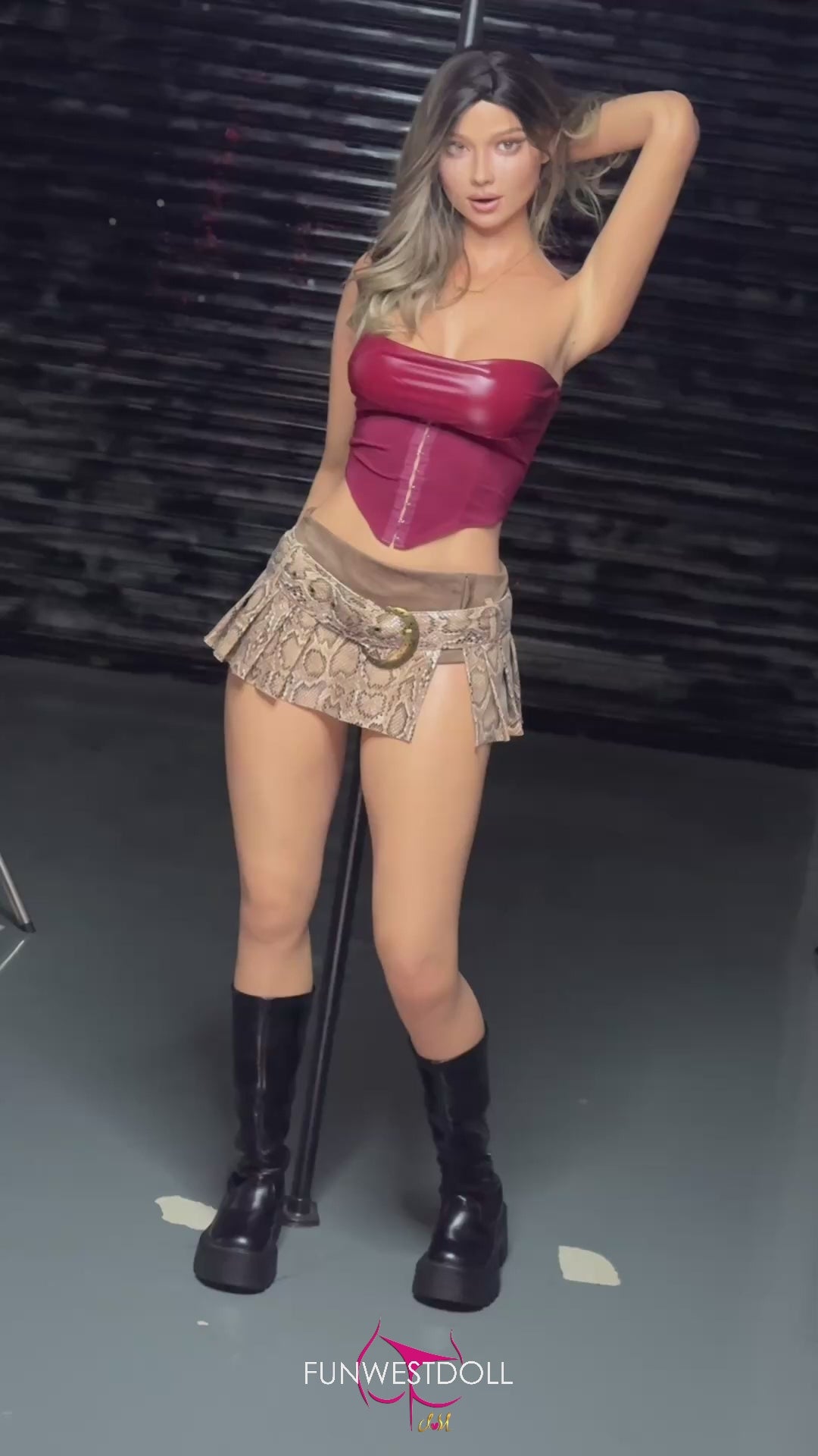 Rožu seksa lelle (FunWest Doll 168 cm D-kausa #043SJ RST Silikons)