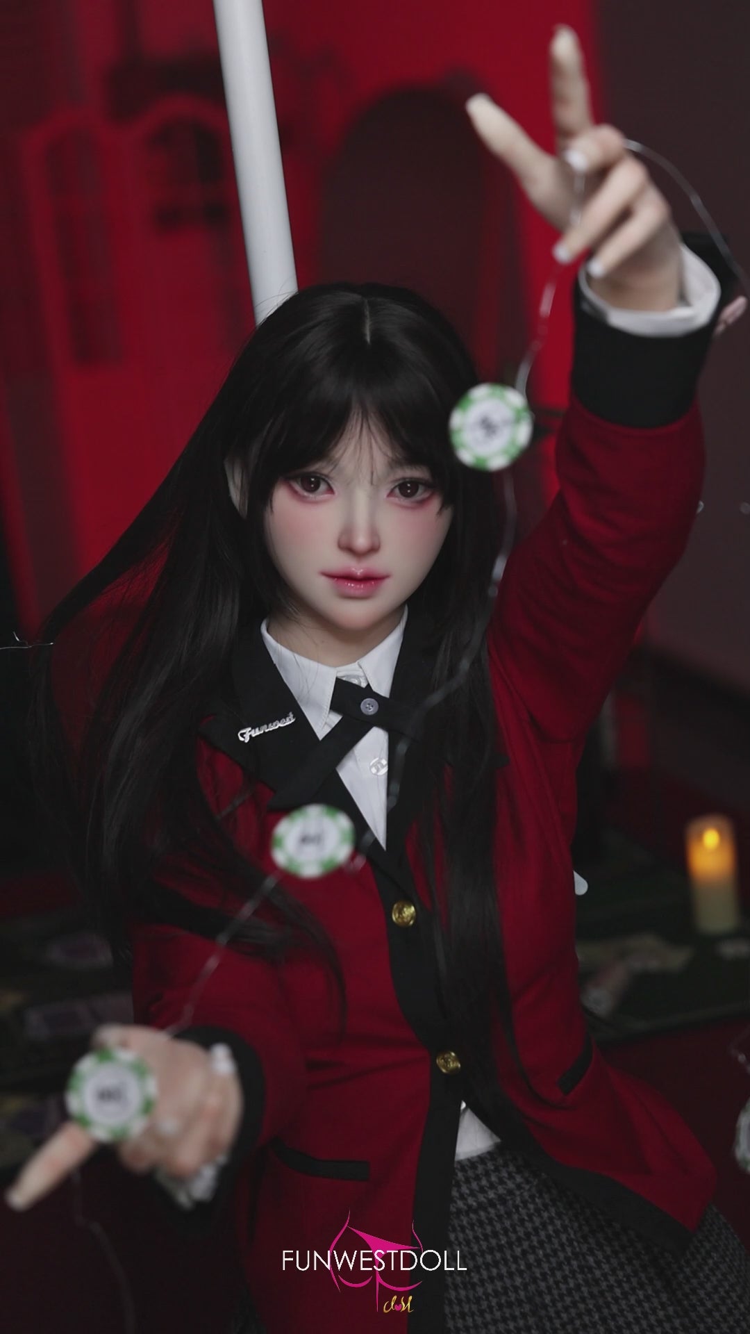 Yumeko Jabami seksa lelle (FunWest Doll 159 cm A-kauss #038S silikons)