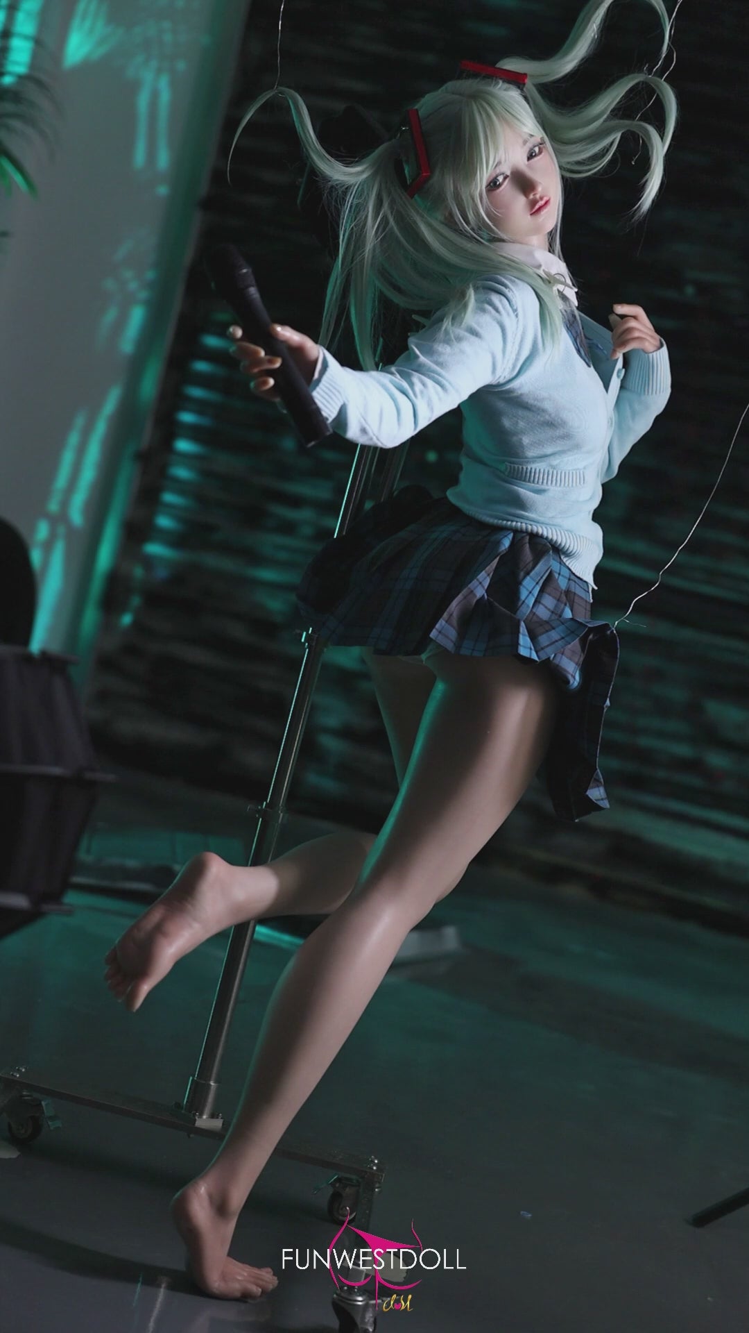 Hatsune Miko seksa lelle (FunWest Doll 159 cm A-Cus #041S silikons)