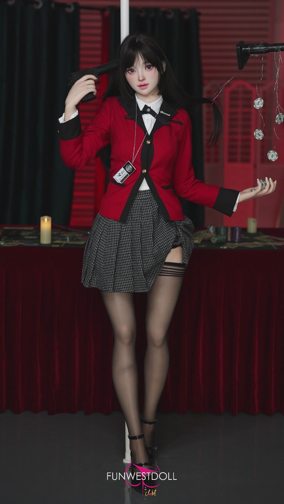 Yumeko Jabami seksa lelle (FunWest Doll 159 cm A-kauss #038S silikons)
