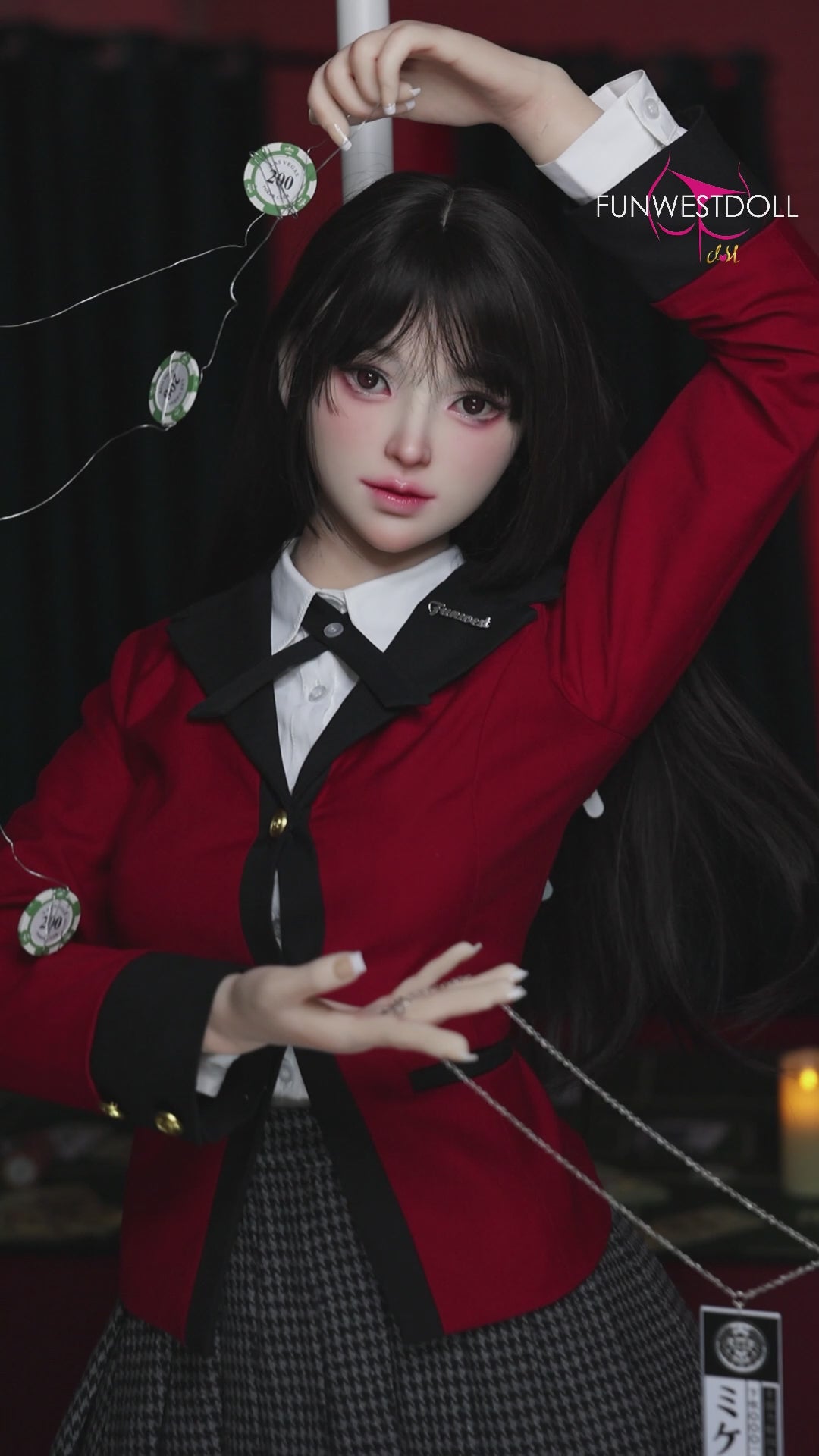 Yumeko Jabami seksa lelle (FunWest Doll 159 cm A-kauss #038S silikons)