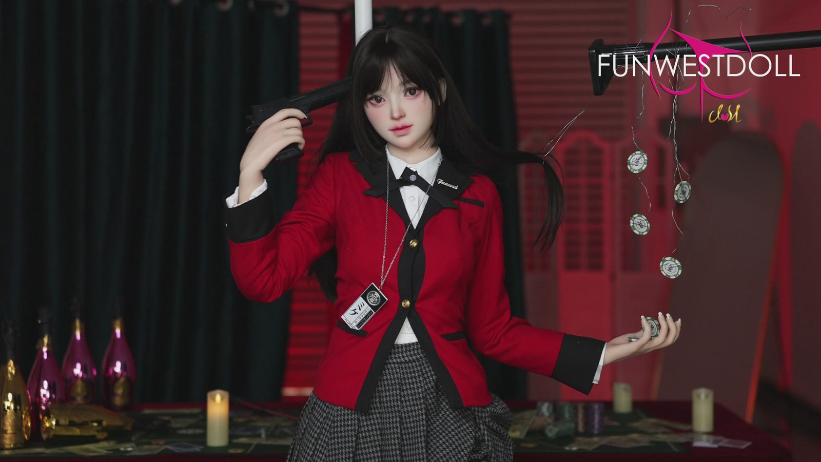 Yumeko Jabami seksa lelle (FunWest Doll 159 cm A-kauss #038S silikons)